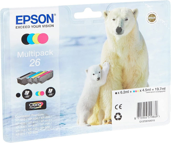 Epson 26 – Original Tintenpatronen Multipack, 4er-Pack