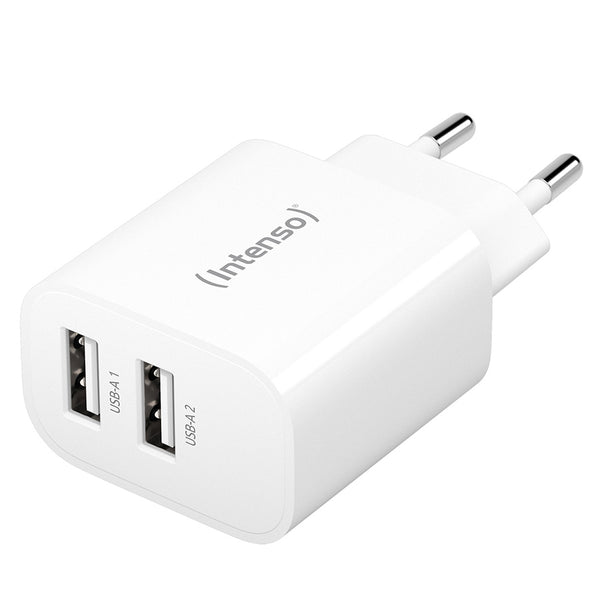 Intenso W24AA – USB-Ladegerät mit 2 USB-A-Anschlüssen, 24 W, Weiß