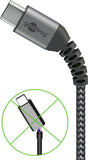 USB-C™-auf-USB-C™-Textilkabel mit Metallsteckern 0,5 m