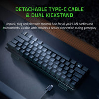 Razer Huntsman Mini (Purple Switch) - Kompakte 60% Gaming Tastatur mit opto-mechanischen Schaltern (PBT-Tastenkappen, abnehmbares USB-C Kabel) QWERTZ DE-Layout | Schwarz