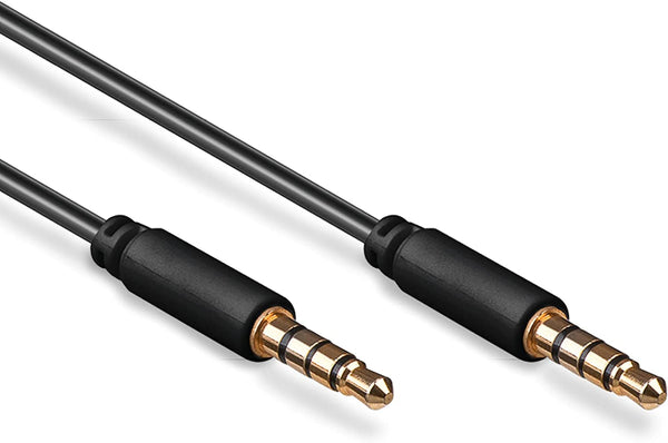 Goobay 63832 AUX-Kabel, Audiokabel, Verbindungskabel, Klinkenkabel, Klinke 3,5mm Stecker (4-Pin, Stereo) > Klinke 3, 5 mm Stecker (4-Pin, Stereo), 4-polig, 3Meter, schwarz