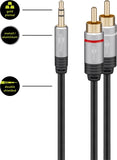Goobay 79066 Plus MP3 Klinke zu Cinch Audio Adapterkabel, 5 m - Klinke 3,5 mm Stecker (3-Pin, stereo) > 2x Cinch-Stecker (Audio links/rechts)