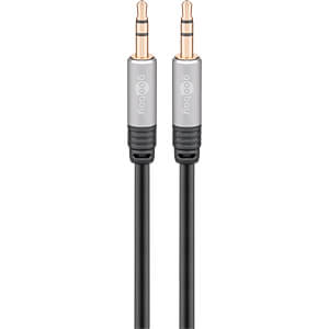 Goobay 79133 Headphone and Audio Extension Cable Aux 3 Pin 3.5 mm Jack 3.5 mm Male (3 Pin, Stereo) to 3.5 mm Male (3 Pin, Stereo), Black, 5 m