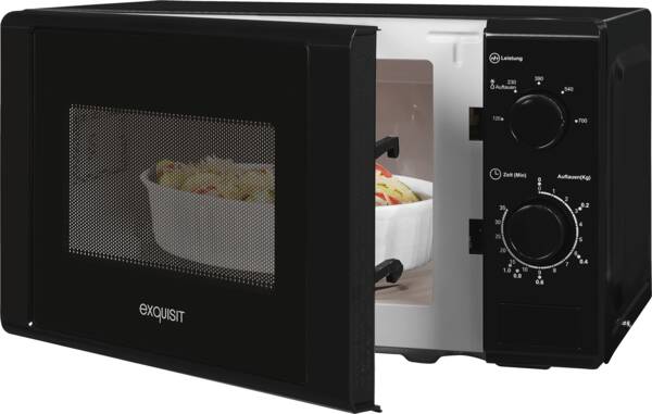 Exquisit MW900-030 – Mikrowelle, 20 Liter, Schwarz