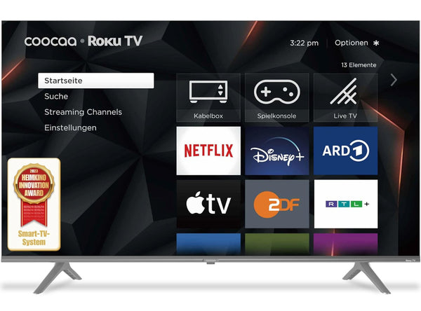 Roku 50R5G coocaa LED-TV, 50 Zoll UHD SMART TV, 126cm, Fernseher mit Triple Tuner, TV mit WLAN, LAN, HDMI, USB, HDTV, Netflix, Pime, Disney+