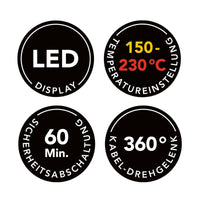 MAXXMEE
Haarstyler Lockenstab Glätteisen
Locken & Glätten, 150-230°C, Kaltspitze zum Anfassen