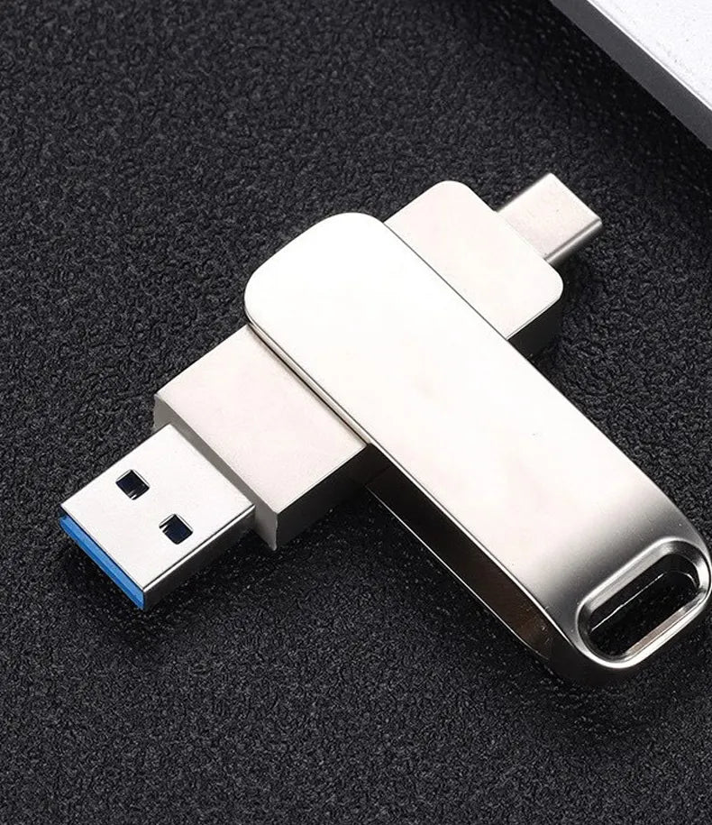2 in 1 USB-Flash-Laufwerk Metall Smart-Ackerschott USB C-Stick mit 8GB bis 128GB