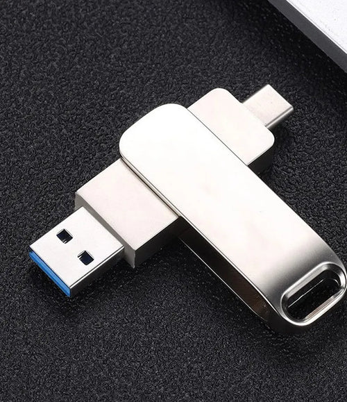 2 in 1 USB-Flash-Laufwerk Metall Smart-Ackerschott USB C-Stick mit 8GB bis 128GB