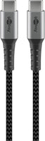 Goobay 49303 USB-C Kabel 10 Gbps – Extra Robustes Premium Textilkabel mit Metallsteckern - 2m