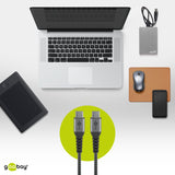 Goobay 49303 USB-C Kabel 10 Gbps – Extra Robustes Premium Textilkabel mit Metallsteckern - 2m