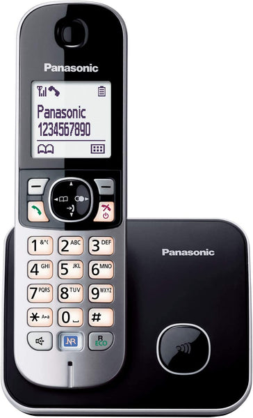 Panasonic KX-TG6811GB DECT Schnurlostelefon (strahlungsarm, Eco-Modus GAP Telefon, ohne Anrufbeantworter, Festnetz, Anrufsperre) schwarz