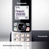 Panasonic KX-TG6811GB DECT Schnurlostelefon (strahlungsarm, Eco-Modus GAP Telefon, ohne Anrufbeantworter, Festnetz, Anrufsperre) schwarz