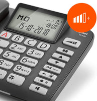 Gigaset DL580 - schnurgebundenes Senioren Telefon - Tischtelefon mit extra leichter Bedienung und beleuchtetem Farbdisplay, schwarz