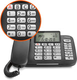 Gigaset DL580 - schnurgebundenes Senioren Telefon - Tischtelefon mit extra leichter Bedienung und beleuchtetem Farbdisplay, schwarz