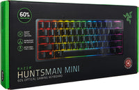 Razer Huntsman Mini (Purple Switch) - Kompakte 60% Gaming Tastatur mit opto-mechanischen Schaltern (PBT-Tastenkappen, abnehmbares USB-C Kabel) QWERTZ DE-Layout | Schwarz