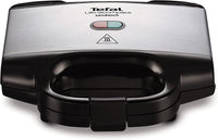 Tefal Ultracompact Sandwichmaker SM1552 | für dreieckige Sandwichtoasts | antihaftbeschichtete Platten | leichte Reinigung | kein Anbrennen | 700W | Sandwich-Grill | 26.5 x 12 x 26 cm, Edelstahl/Schwarz
