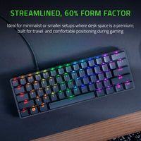 Razer Huntsman Mini (Purple Switch) - Kompakte 60% Gaming Tastatur mit opto-mechanischen Schaltern (PBT-Tastenkappen, abnehmbares USB-C Kabel) QWERTZ DE-Layout | Schwarz
