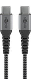 USB-C™-auf-USB-C™-Textilkabel mit Metallsteckern 0,5 m