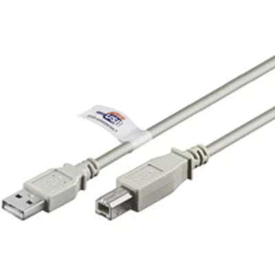Wentronic Goobay USB 2.0 Hi-Speed Kabel mit USB Zertifikat, Grau, 3 m - geeignet für Geräte mit USB Anschluss (50832)