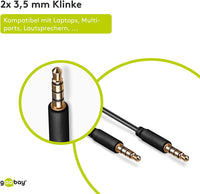 Goobay 63832 AUX-Kabel, Audiokabel, Verbinduskabel, Klinkenkabel, Klinke 3,5mm Stecker (4-Pin, Stereo) > Klinke 3, 5 mm Stecker (4-Pin, Stereo), 4-polig, 3Meter, schwarz