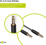 Goobay 63832 AUX-Kabel, Audiokabel, Verbinduskabel, Klinkenkabel, Klinke 3,5mm Stecker (4-Pin, Stereo) > Klinke 3, 5 mm Stecker (4-Pin, Stereo), 4-polig, 3Meter, schwarz