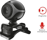 Trust 17003 Exis Webcam 300K mit Mikrofon, schwarz/silber