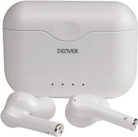 Denver TWE-37 True Wireless Bluetooth Kopfhörer mit Ladehülle, weiß
