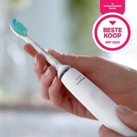 Philips Sonicare 3100 Series elektrische Zahnbürste mit Schalltechnologie, mit Drucksensor und Bürstenkopf-Wechselanzeige, HX3671/13, Weiß