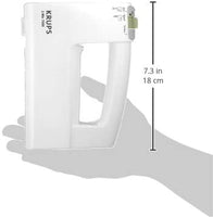 KRUPS 3 MIX 7000 Handmixer F60814 | 500W | ergonomischer Griff des Mixers, stufenloser Geschwindigkeitsregler | Turbo- & Auswurftaste | Schneebesen & Knethacken aus Edelstahl | Weiß