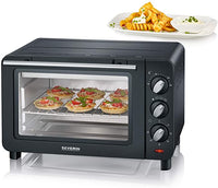 SEVERIN Back- und Toastofen, Mini Heißluftofen mit 14 L , 1.200 W, schwarz, TO 2064